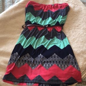 Three Purple Hearts Strapless Dress